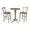 International Concepts Round 30 in Rd Pedestal Bar Ht Table, 2 X-Back Bar Ht Stools, Hickory/Stone, 30 W, 30 L, 41.1 in H K41-30RT-27B-S6133-2 - alternate 1
